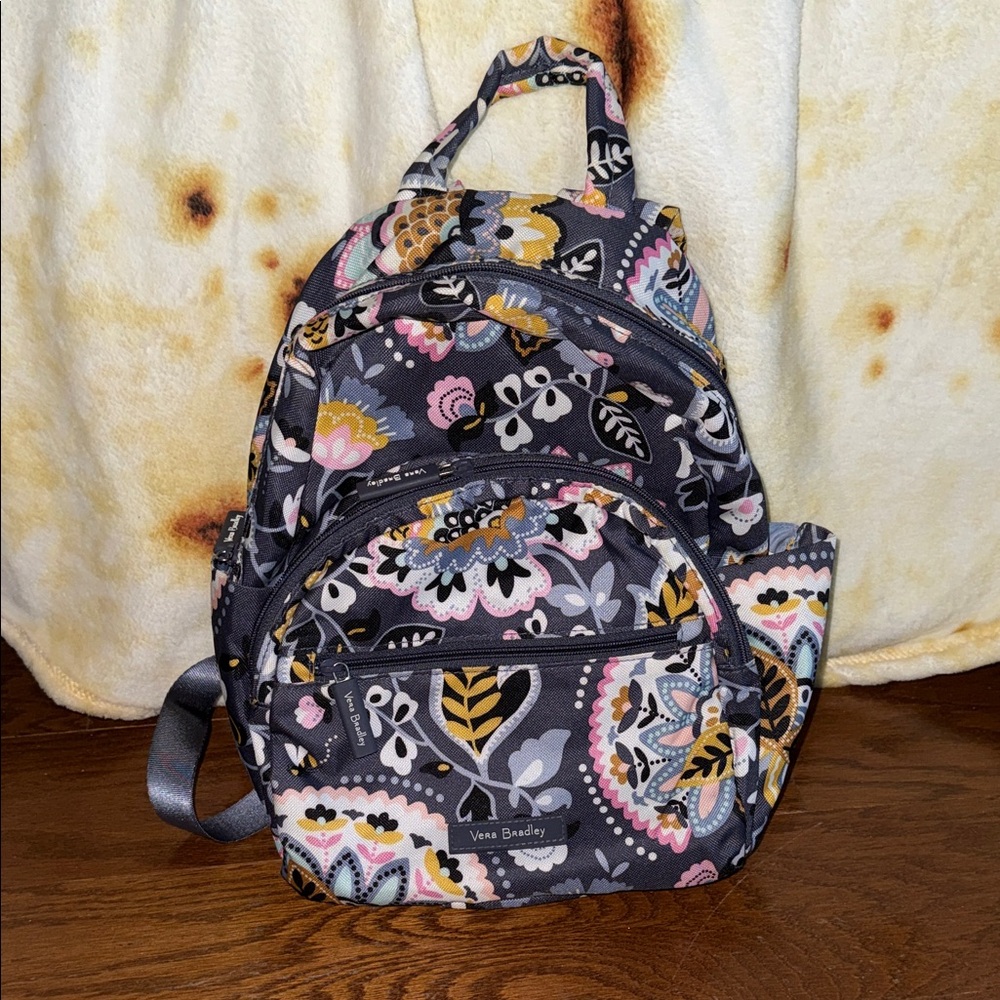 Vera Bradley Women's Floral Backpack - Black, Pink, and Yellow